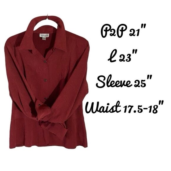 Brick Red Coldwater Creek Medium Sueded Blouse - Picture 4 of 11